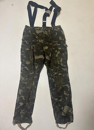 Брюки с подтяжками милитари