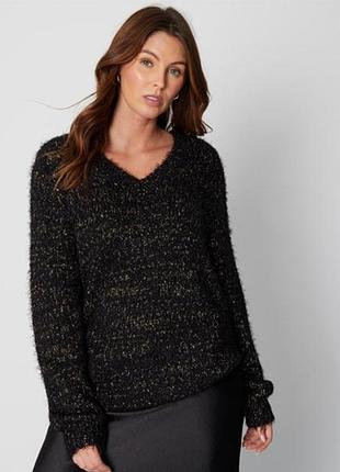 Теплый мягкий удлиненный джемпер свитер be you metallic этикетка