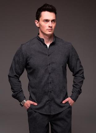 Чоловічк темно-сіра сорочка