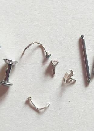 Запчасти для пирсинга титан мед. сталь серебро нострила штанга серьга