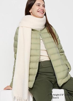 Куртка uniqlo на пуху свiтло-оливкова ultra light down jacket