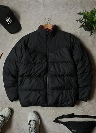 Чоловічий двосторонній пуховик mammut оригінал 650 набивка куртка пух перо чорна червона двостороння мамут як нова розмір l