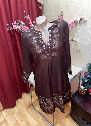 Женская пляжная туника с паетками