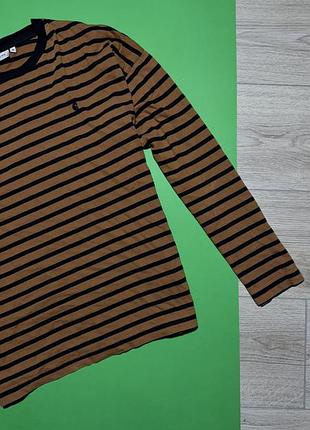 Футболка carhartt в коричнево-черную полоску, длинный рукав