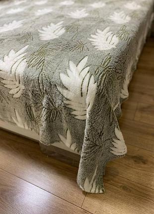 Покрывало-плед облачка полутораспальная зеленая папороть