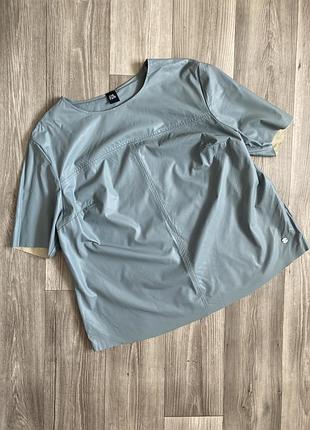 Бирюзовая блуза-топ из искусственной кожи