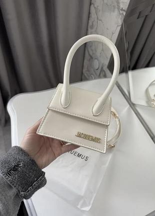 Сумка мини jacquemus белая молочная