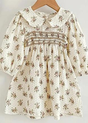 Муслиновые винтажные платья с длинным рукавом для девочек на возраст от: 1 до 5 лет