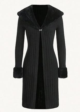 Трендовый удлиненный кардиган с мехом/кофта/кардиган/кофточка shein, на р. xs/s
