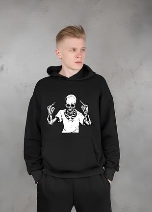 Худі з дтф чорний (оверсайз) унісекс