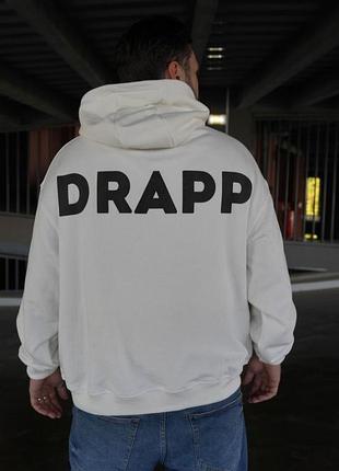 Худі з мерчем дтф білий (оверсайз)