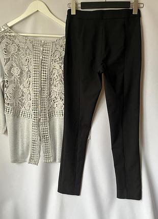 Узкие черные брюки с вискозой лосины брюки слим скинни с карманами h&amp;m