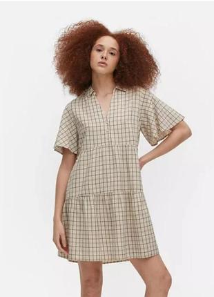 Легкое свободное платье в клетку с льном в составе
34/36 38/40 primark