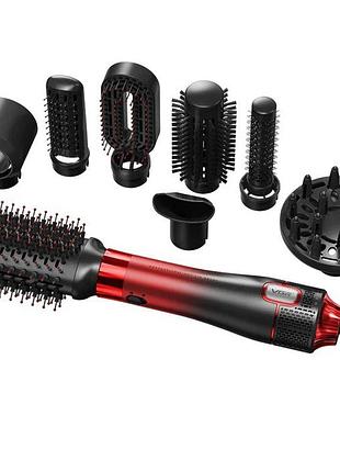 Фен-щетка стайлер vgr 8 в 1 v-488. цвет: красный