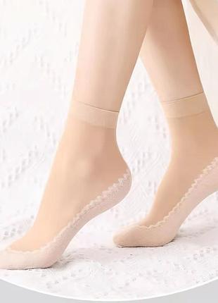 Стильные носки капроновые с уплотненной стопой безразмерные