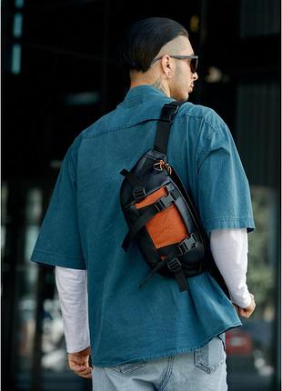 Велика чоловіча поясна сумка бананка sambag dynamicdart сіра6 фото