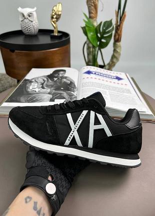 Мужские кроссовки armani exchange ax black white