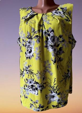 Яркая блуза в цветочный принт желтого цвета