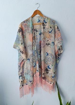 Накидка парео туника пляжная одежда шелк