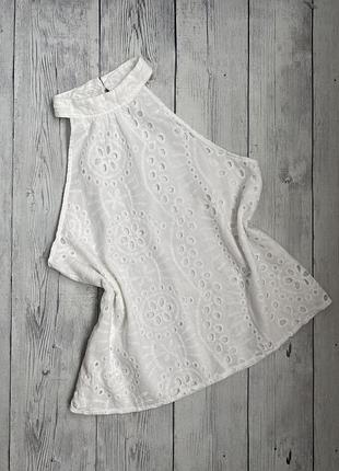 Белая блузка с коротким рукавом , майка xl(14)