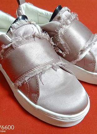 Новые женские атласные кроссовки, бренд sam edelman levine frayed slip on, размер 36, длина стельки 23 см