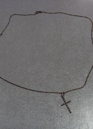 Ланцюжок панцерне плетіння фігаро картя та хрестик срібло 925 проба вага 2,77 г довжина 51 см №10565