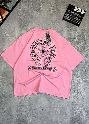 Рожева футболка chrome hearts1 фото