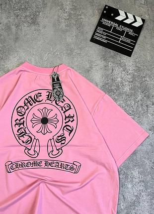 Рожева футболка chrome hearts2 фото
