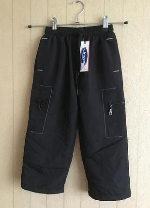 Брюки из плащевки на флисе на рост 104{3-4 года}