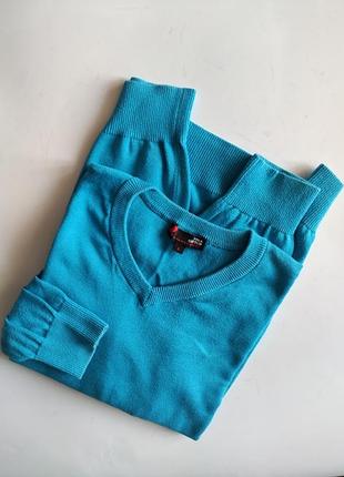 Пуловер чоловічий dressmann бірюзовий l