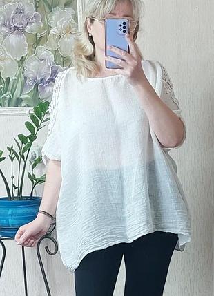 Льняная блуза марлевка италия