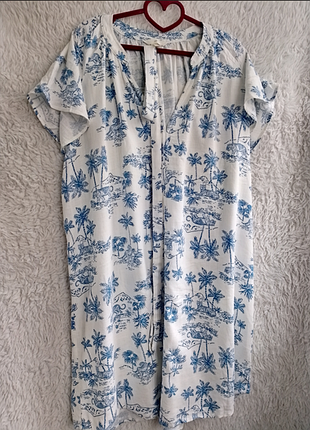 Льняное свободное миди платье h&m