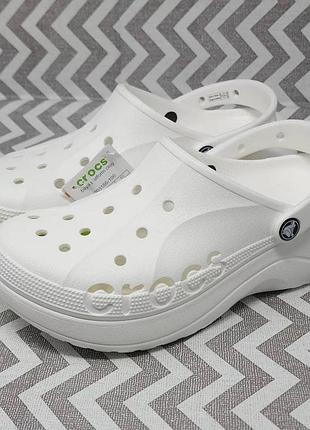 Crocs baya platform white крокси на платформі білі 36 37 38 39