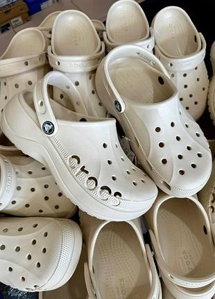 Crocs baya platform bone крокси на платформі молочні