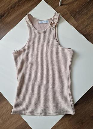 Майка топ бежева в рубчик primark xs-s 34-36
