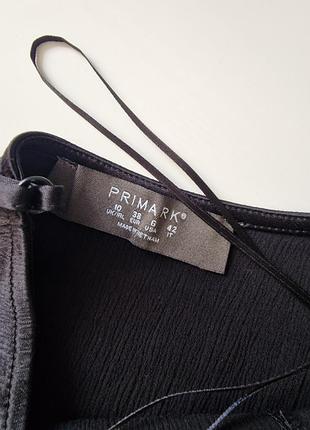 Атласное боди корсет на бретельках черное вискоза primark 38 m5 фото
