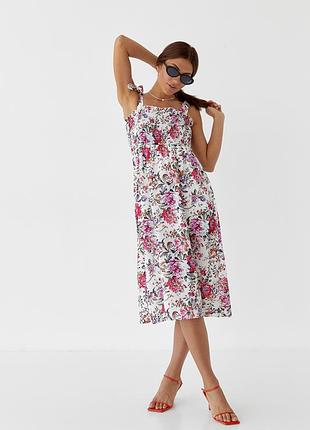 Сарафан довгий на бретелях -зав'язках