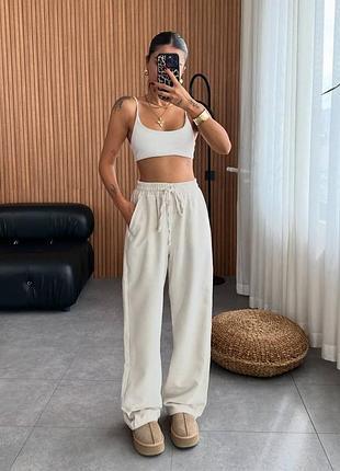 Женские вельветовые брюки палаццо