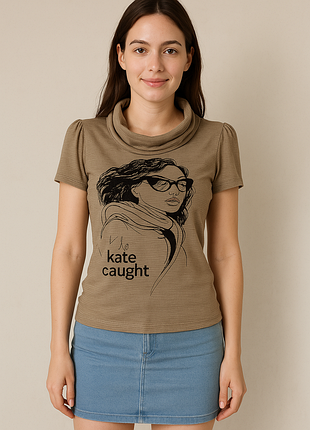 Смугаста водолазка з коротким рукавом