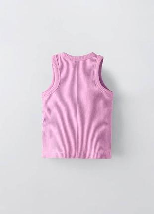 Базова майка в рубчик для дівчинки zara, оригінал 3