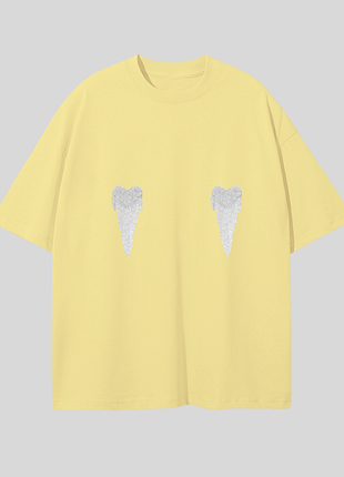 Футболки оздоблені сердечками оверсайз ❤️