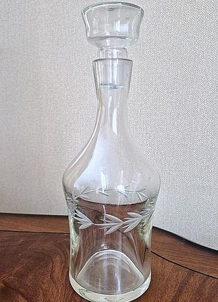 Графин винтажный стекло лазерная гравировка винтаж графин
