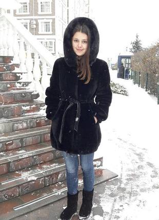 Шуба мутон+писець на комірі