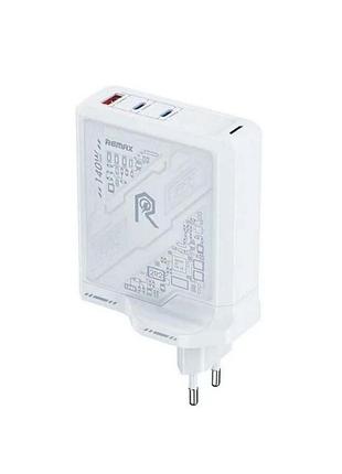 Сетевое зарядное устройство remax rp-u106 (gan 140w) 2type-c / 1usb