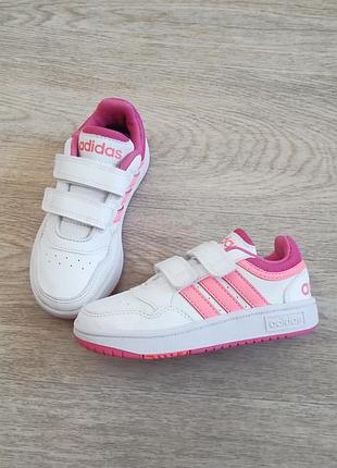 Кросівки білі рожеві стильні adidas hoops 28 розмір