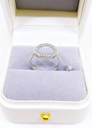 Кольцо колечко круглое круг с прозрачным круглым камнем прозрачный камень серебро 925 проба новое с биркой