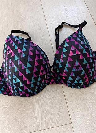 Бюстгальтер гладкий бюст цветной лиф pink victoria's secret 36d 80d 75e