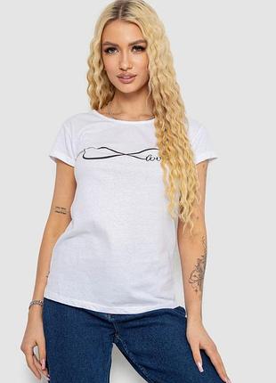 Футболка женская с принтом, цвет белый, 244r2207