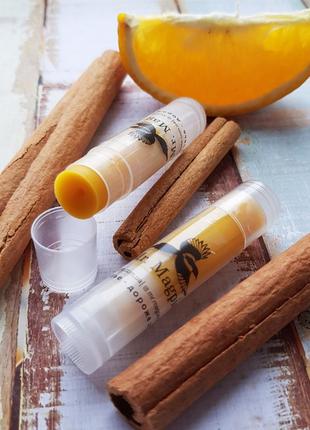 «заводной апельсин» натуральный бальзам для губ, с нуля. апельсин и корица. цитрусово...