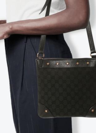 Оригінал. вінтажна монограмна сумка на плече крос-боді gucci